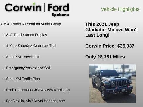 Used 2021 Jeep Gladiator Mojave AWD/4WD image 12