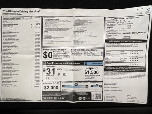 New 2026 BMW 330i Sedan w/ Premium Package RWD image 36