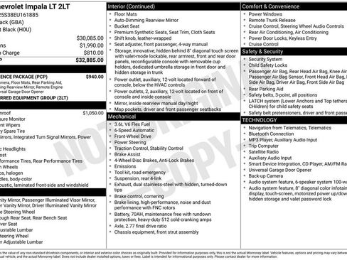 Used 2014 Chevrolet Impala LT w/ Convenience Package image 10