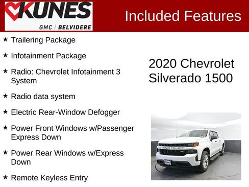 Used 2020 Chevrolet Silverado 1500 Custom w/ Custom 2.7L Value Package AWD/4WD image 2