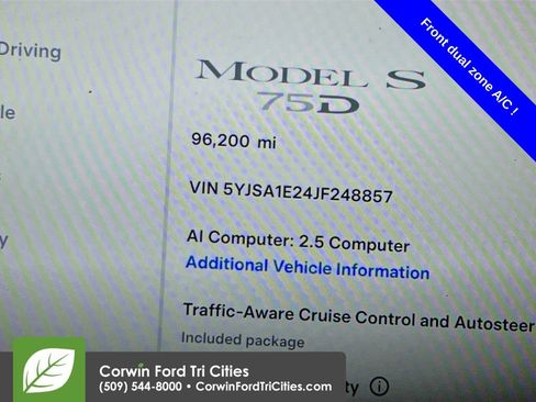 Used 2018 Tesla Model S 75D AWD/4WD image 2
