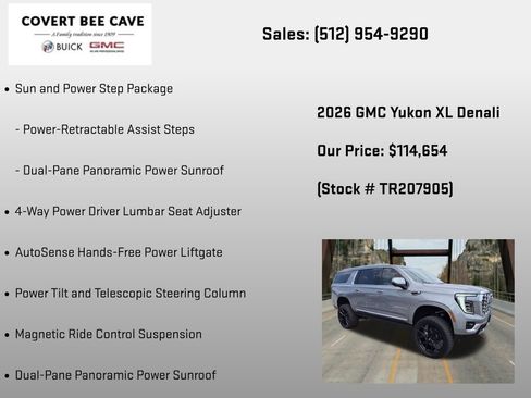 New 2026 GMC Yukon XL Denali w/ Sun & Power Step Package AWD/4WD image 18