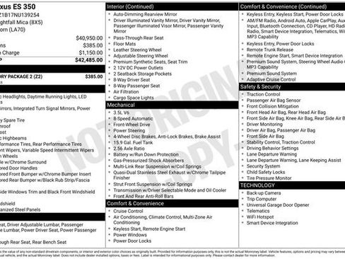 Used 2022 Lexus ES 350 w/ Accessory Package 2 FWD image 31