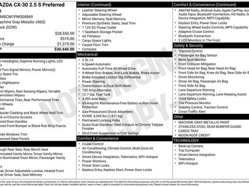 Used 2023 MAZDA CX-30 AWD 2.5 S w/ Preferred Package image 1