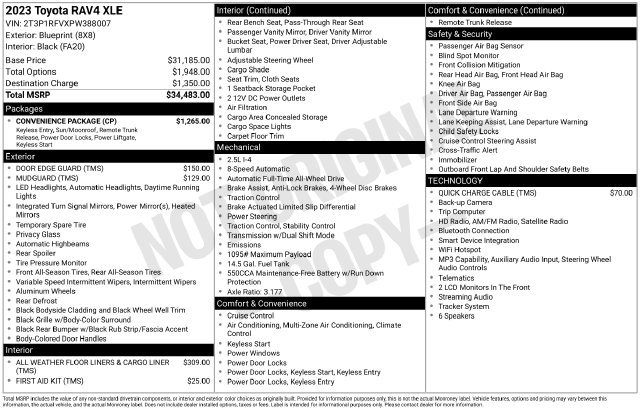 Used 2023 Toyota RAV4 XLE w/ Convenience Package AWD/4WD image 36