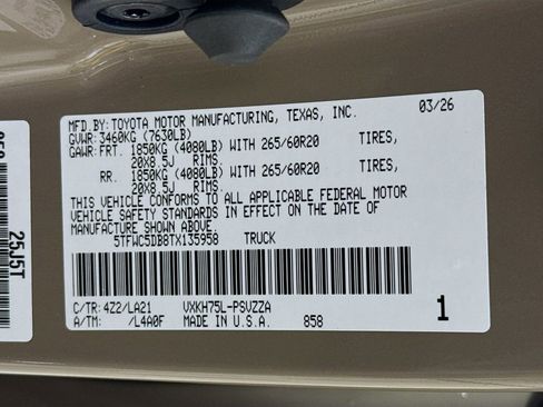 New 2026 Toyota Tundra Platinum w/ TRD Off-Road Package AWD/4WD image 36
