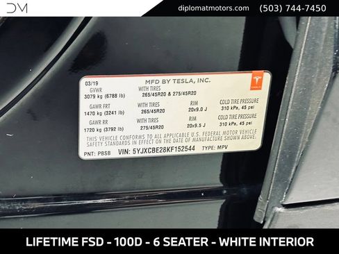 Used 2019 Tesla Model X 75D AWD/4WD image 46