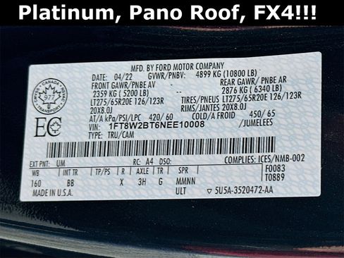 Used 2022 Ford F250 Platinum w/ FX4 Off-Road Package image 35