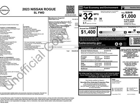 Used 2023 Nissan Rogue SL w/ SL Premium Package image 53