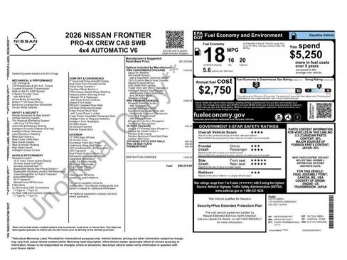 New 2026 Nissan Frontier PRO-4X w/ Pro Premium Package image 38