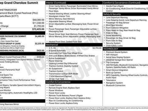 Used 2022 Jeep Grand Cherokee Summit AWD/4WD image 1