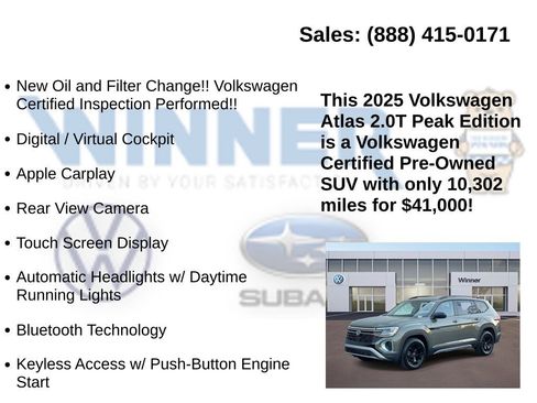 Certified 2025 Volkswagen Atlas Peak Edition SE image 7