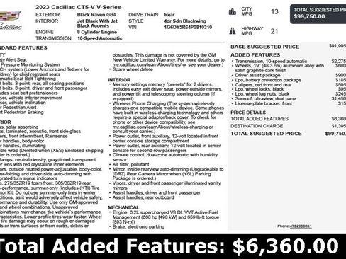 Used 2023 Cadillac CT5 V Blackwing w/ Driver Assist Package image 3