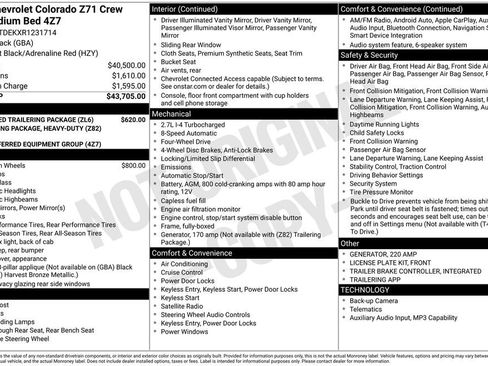 Certified 2024 Chevrolet Colorado Z71 w/ Advanced Trailering Package AWD/4WD image 36