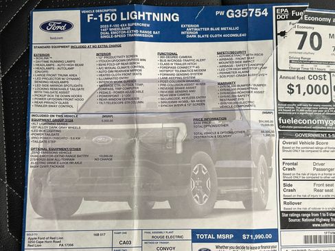 Used 2023 Ford F150 Lightning XLT w/ Equipment Group 312A High AWD/4WD image 38