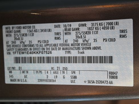 Used 2019 Ford F150 XLT w/ Equipment Group 302A Luxury AWD/4WD image 17