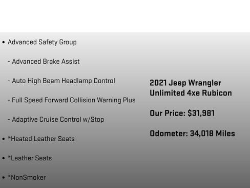 Used 2021 Jeep Wrangler Unlimited Rubicon 4xe w/ Cold Weather Group AWD/4WD image 12