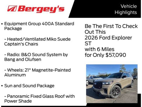 New 2026 Ford Explorer ST w/ Sun And Sound Package image 5