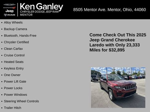 Used 2025 Jeep Grand Cherokee Laredo w/ Luxury Tech Group I AWD/4WD image 5