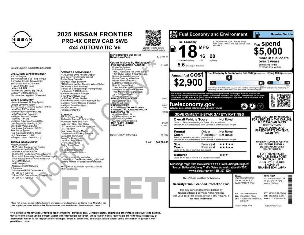 Used 2025 Nissan Frontier PRO-4X w/ Pro Convenience Package AWD/4WD image 31