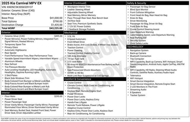 Used 2025 Kia Carnival EX FWD image 2
