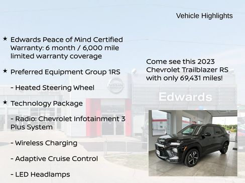 Used 2023 Chevrolet TrailBlazer RS w/ Sun and Liftgate Package AWD/4WD image 11