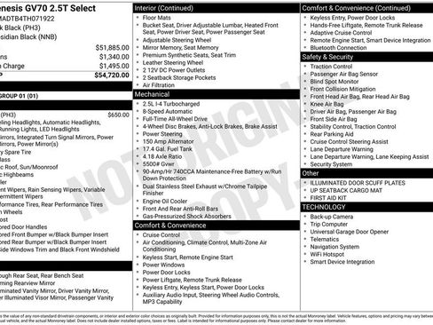 New 2026 Genesis GV70 2.5T Select AWD/4WD image 3