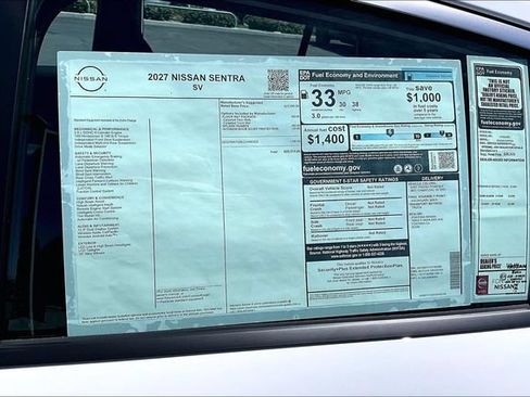 New 2027 Nissan Sentra SV w/ Floor Mat Package FWD image 13
