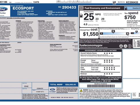 Used 2019 Ford EcoSport SES w/ Interior Protection Package image 6
