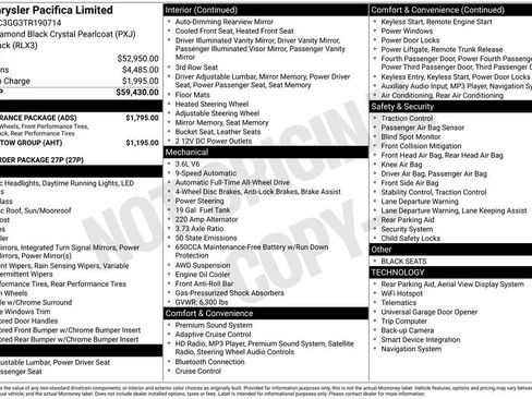 New 2026 Chrysler Pacifica Limited w/ S Appearance Package image 2
