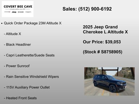 New 2025 Jeep Grand Cherokee L Altitude RWD image 6