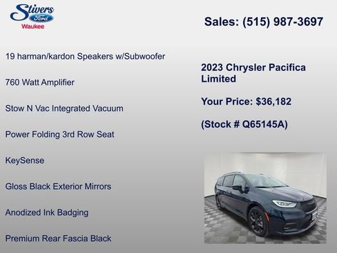 Used 2023 Chrysler Pacifica Limited w/ Uconnect Theater Family Group AWD/4WD image 34