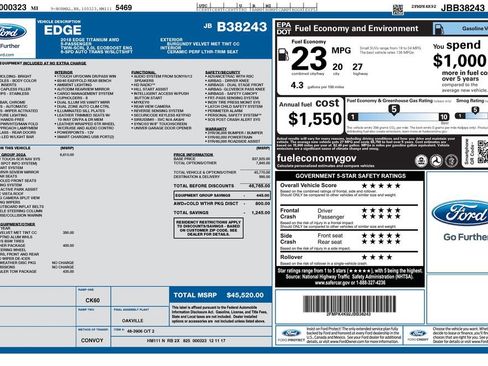 Used 2018 Ford Edge Titanium w/ Equipment Group 302A AWD/4WD image 9