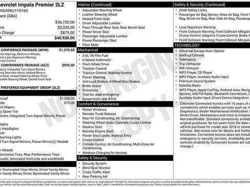 Used 2019 Chevrolet Impala Premier w/ Premier Confidence Package FWD image 11