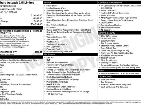 Used 2015 Subaru Outback 2.5i Limited image 35