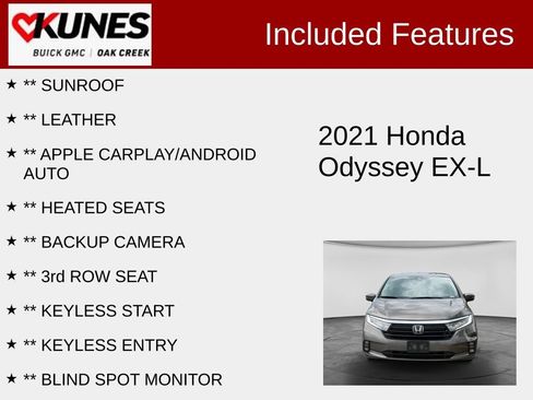 Used 2021 Honda Odyssey EX-L image 2