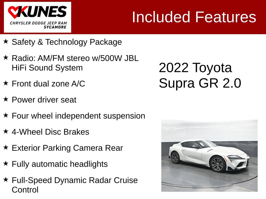 Used 2022 Toyota Supra w/ Safety & Technology Package RWD image 3