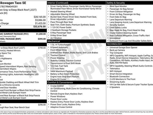 Used 2024 Volkswagen Taos SE w/ Panoramic Sunroof Package FWD image 1
