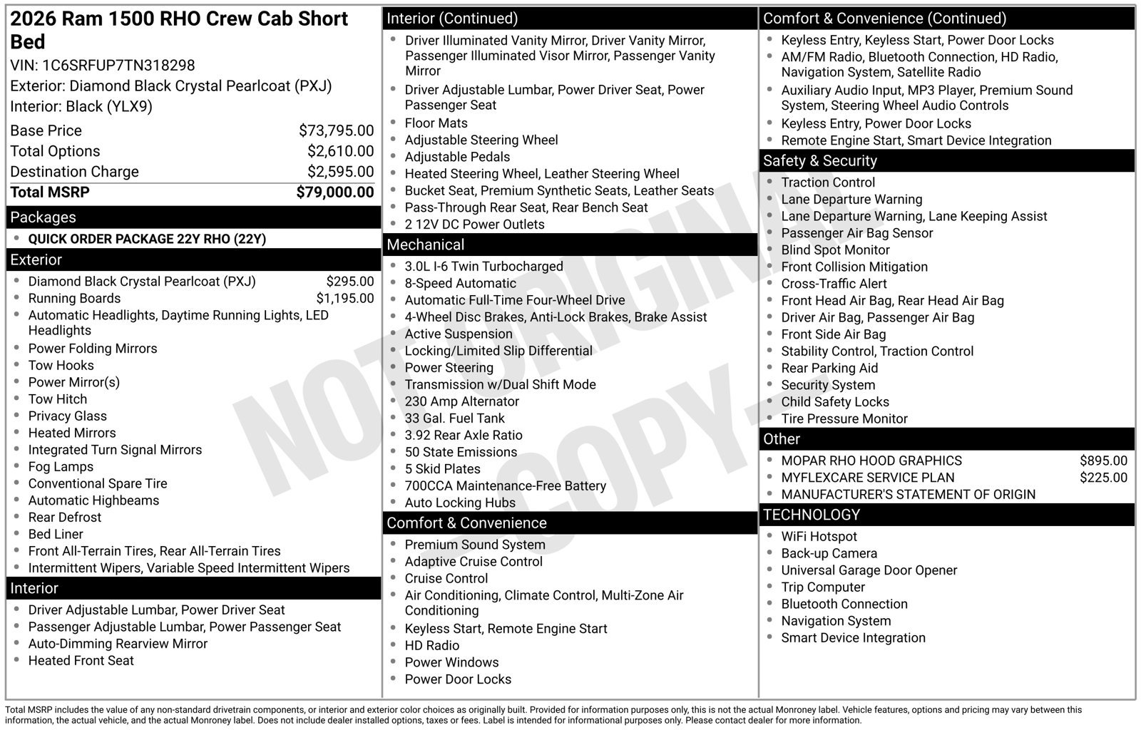 New 2026 RAM 1500 RHO AWD/4WD image 4