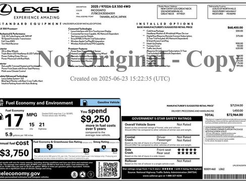 Used 2025 Lexus GX 550 w/ Cold Area Package AWD/4WD image 3