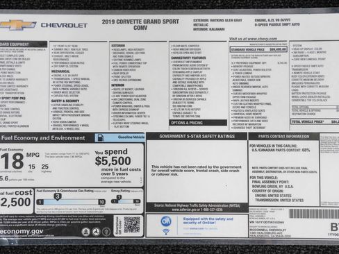 Used 2019 Chevrolet Corvette Grand Sport RWD image 5