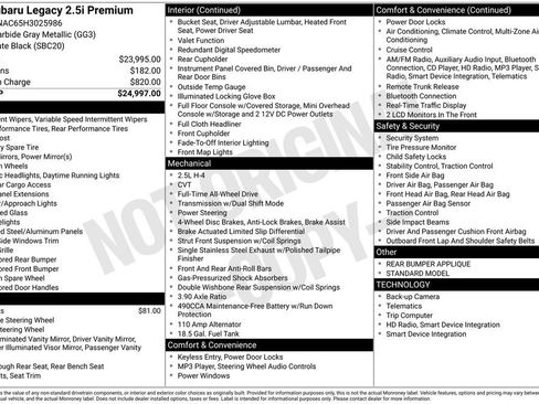 Used 2017 Subaru Legacy 2.5i Premium image 15