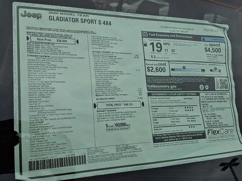 New 2026 Jeep Gladiator Sport AWD/4WD image 22
