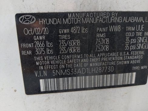 Used 2020 Hyundai Santa Fe SEL w/ Convenience Package FWD image 33