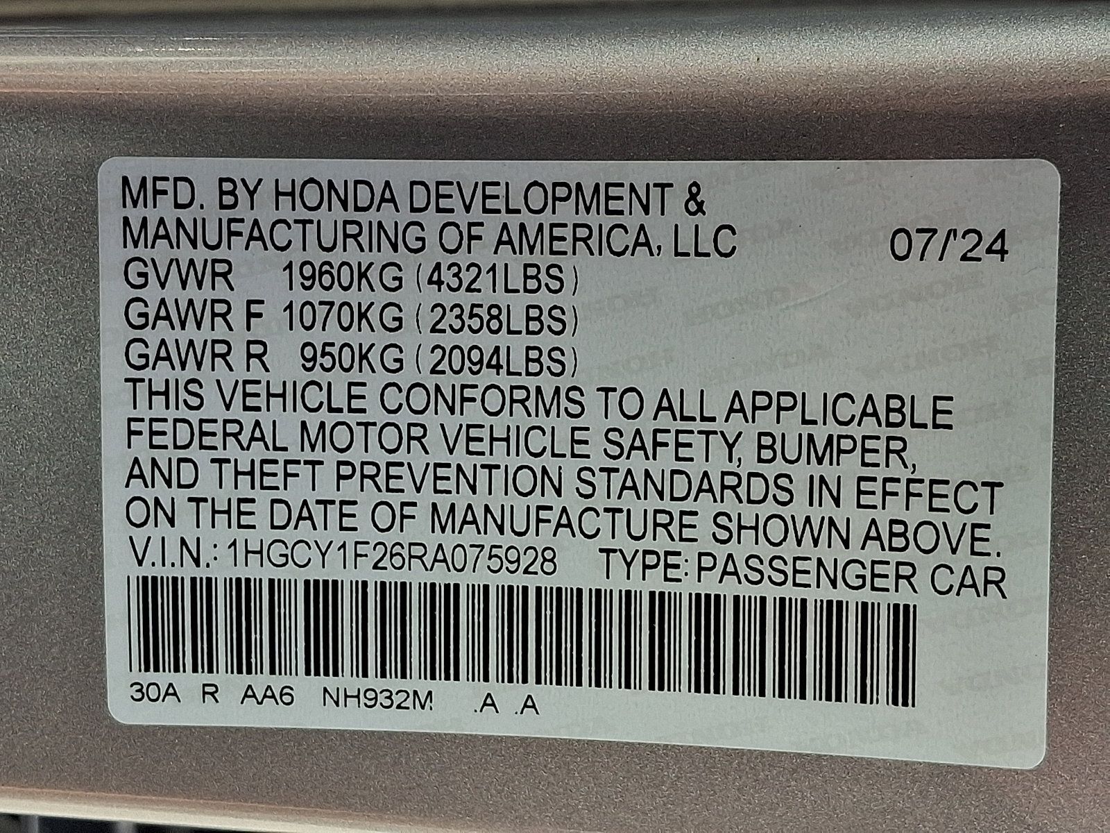 Certified 2024 Honda Accord LX image 27