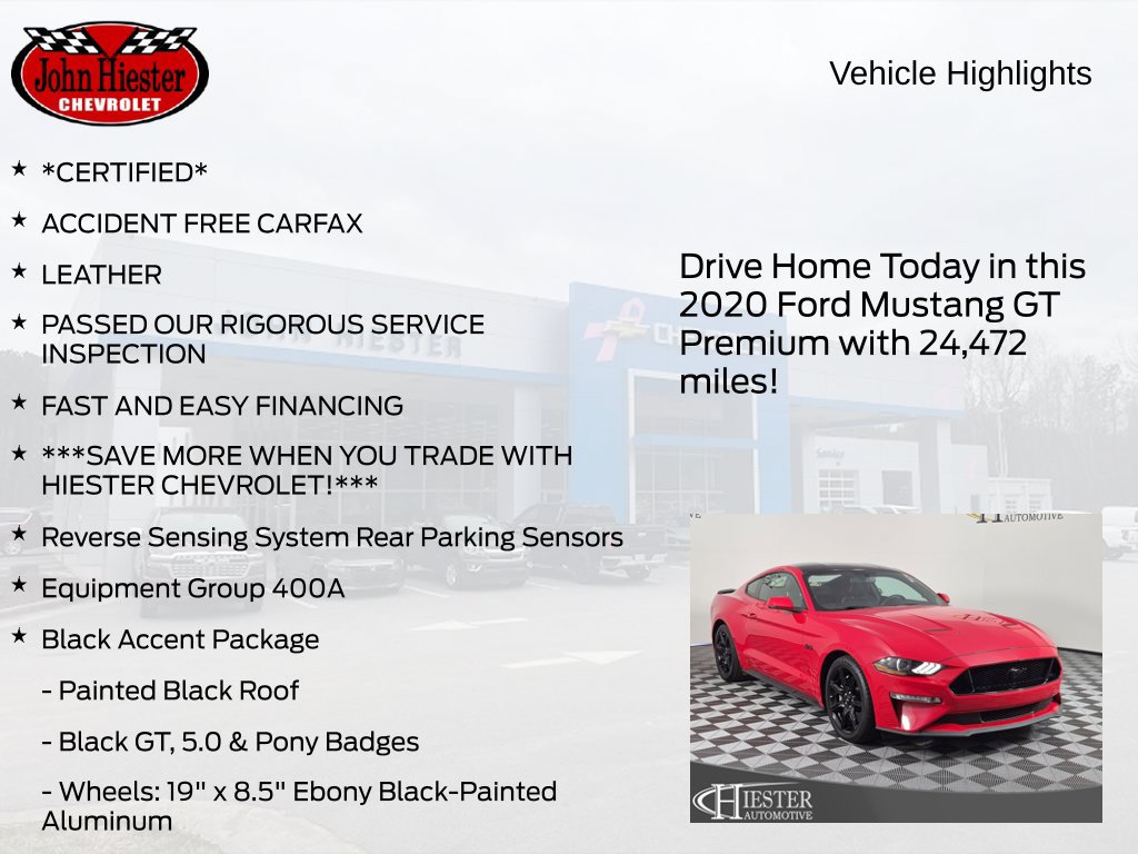 Used 2020 Ford Mustang GT Premium w/ Carbon Sport Interior Package RWD image 6