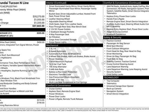 Used 2023 Hyundai Tucson N Line w/ Cargo Package image 6