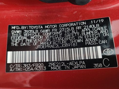 Used 2020 Toyota Corolla LE w/ Carpet Mat Package (TMS) FWD image 33