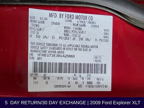 Used 2009 Ford Explorer XLT AWD/4WD image 33