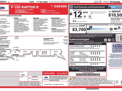 Certified 2023 Ford F150 Raptor w/ Equipment Group 802A Raptor R